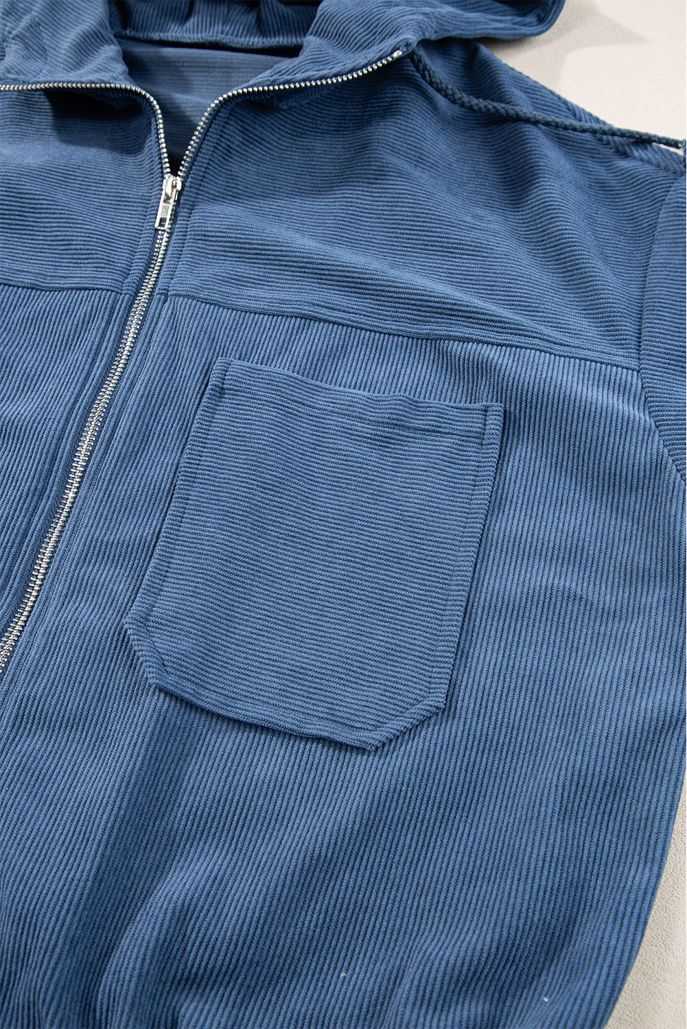 Bluza z Kapturem i Sznurkiem w Kolorze Turkusowym